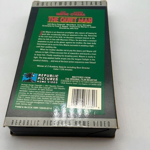 The Quiet‎ Man (VHS 1987) 1952 origin John Wayne Maureen O'Hara Classic - Picture 2 of 3